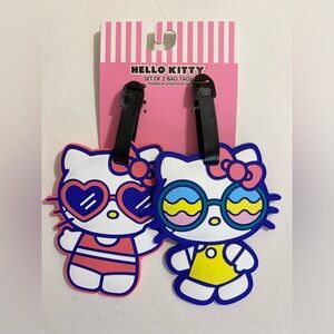Hello Kitty Kids Luggage Tags - White with Pink, Yellow & Blue Accents